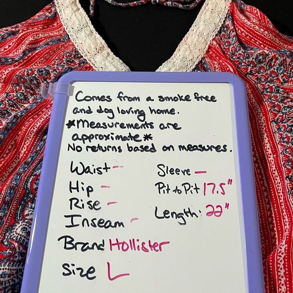 Hollister size L cold shoulder gauzy top with double v-neck & bell sleeves EUC - Picture 11 of 14